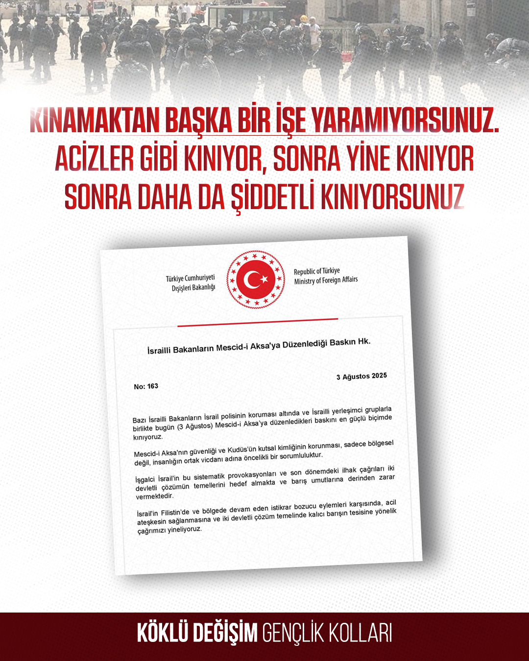 Kınamaktan başka bir işe yaramıyorsunuz.